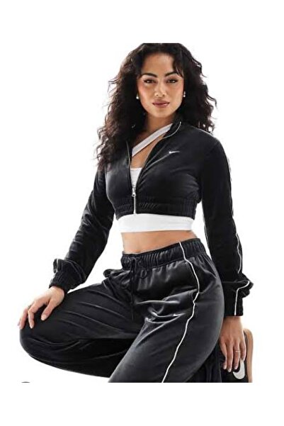 Nike Sportswear Collection Mid-Rise Velour eşofman altı yakamoz spor