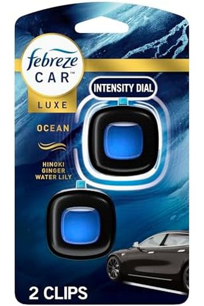 Febreze Car Ocean Scent Air Freshener Vent Clip, 0.7 oz, 2 Count