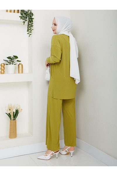 MODAMÜNASİP Our Tunic Double Pocket Detailed Erva Trousers Suit with Its Most Beautiful Colors ✨ ✨