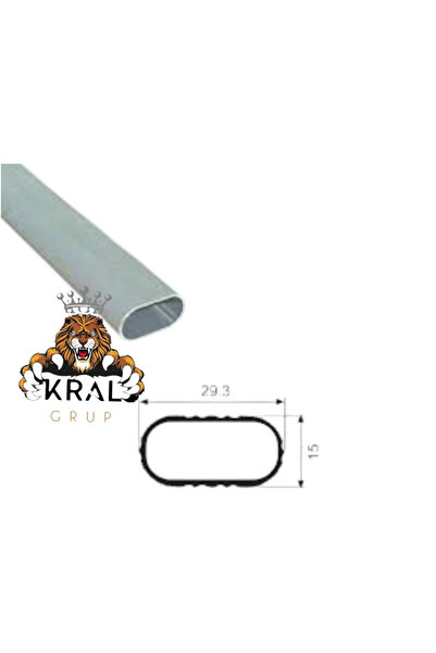 kral hırdavat UMUT ÇALIK Custom Size, Oval Aluminum 42 cm Inner Cabinet Hanger Pipe''2 Pieces with Flange Screws Sent Together''