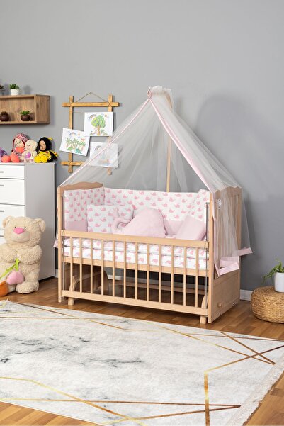 Bamgidoo Ahşap Yeni Doğan Anne Yanı Bebek Beşik Organik (BOYASIZ) 60x120 - Pe...