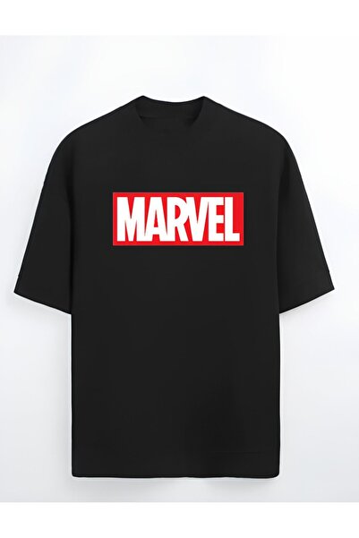 Dupe Design تي شيرت Marvel أسود كبير الحجم