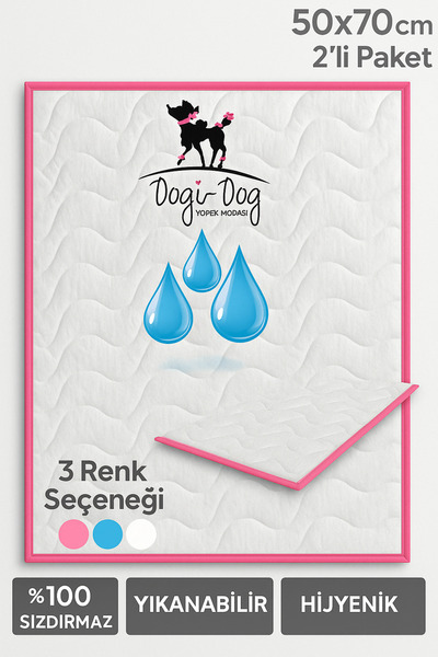 DOGİ&DOG Dogi&Dog İç Mekan Köpek Pembe Çiş Pedi 50*70 CM - 2 Adet