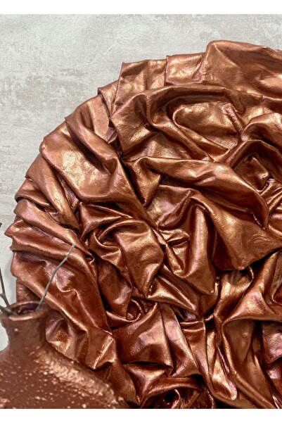 MAİNTHEAHOME Dokulu Yuvarlak Alçı Tablo - Sis Dalgası | El Yapımı 3D Dekoratif Duvar Tablosu Metalik