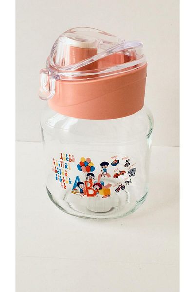 Maskeray Global 370Cc Animal, Letter and Educational Glass Flask for Kids / Pink