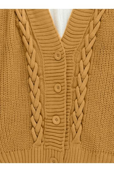 HİJABAYA Knitted Chain Detailed Winter Cardigan