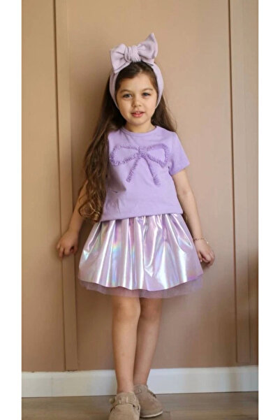 Kokosh kidss Kız çocuk parlak etekli fiyonklu özel gün takım