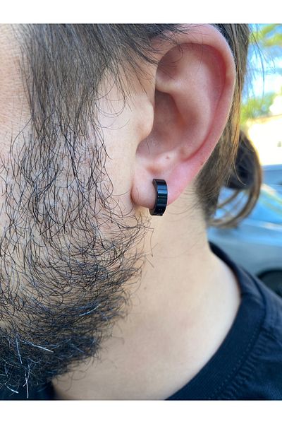 kurukafagift Men's Steel Earrings - No Compression and Perforation