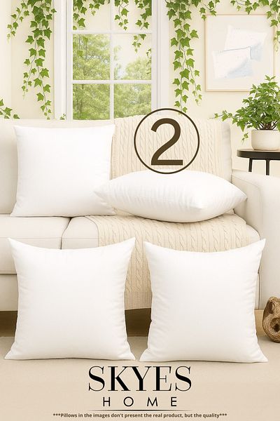 Skyes Home 2Pcs Square Throw Pillow Inside Pillow Throw Pillow Inside Pillow Inside Ultra Plump Microfiber Beads Silicone Fiber