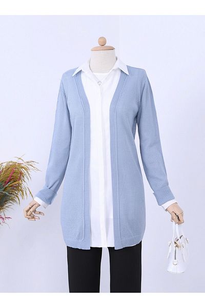 HİJABAYA Long Sleeve Mesh Spring Cardigan