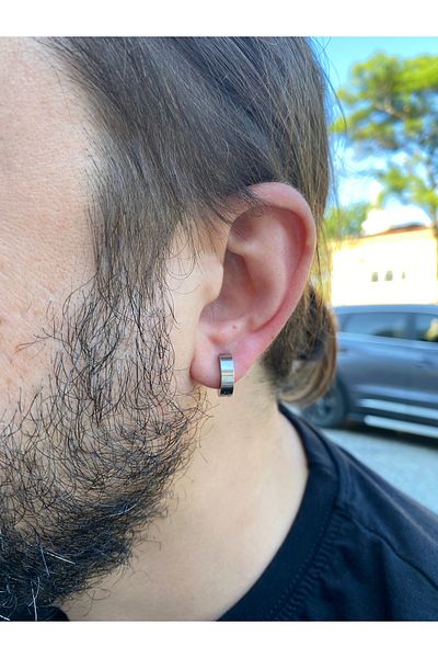 kurukafagift Men's Steel Earrings - No Compression and Perforation