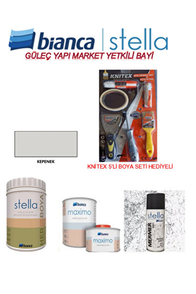 Bianca Stella Set "mutfak - Tuvalet Banyo - Fayans - Mobilya" Boyamak Için, Knitex Boyama Seti Ile Birlikte