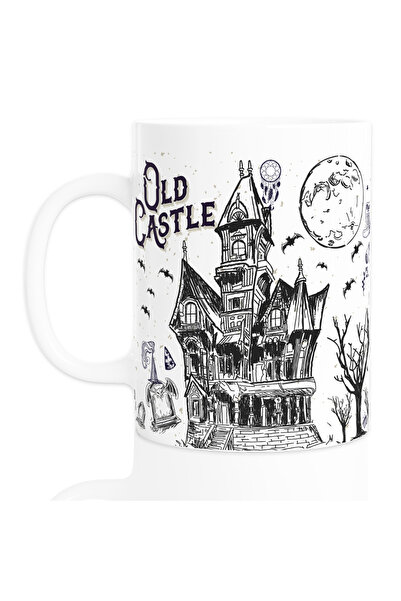 MECKSA كوب أبيض بتصميم قلعة هاري بوتر القديمة من Enchanted Elixir - 11 أونصة