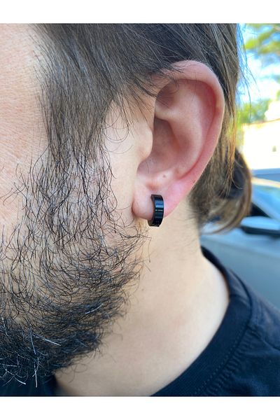 kurukafagift Men's Steel Earrings - No Compression and Perforation