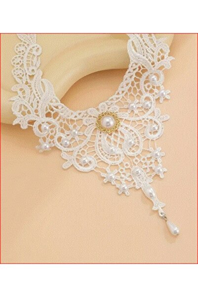 modares Κολιέ τσόκερ με γοτθική δαντέλα - Υλικό δαντέλας σε στυλ Vintage -