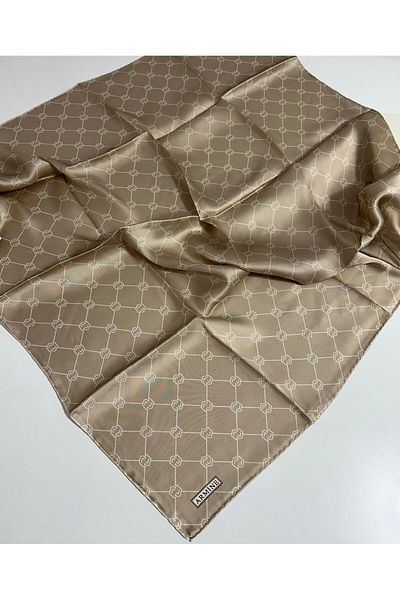 Armine Sura Silk Scarf 9178D (S) 90 X 90 Camel - 03