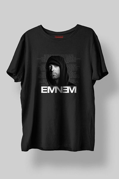 Sound Gorgeous Eminem Music Printed Regular Fit Unisex Black T-Shirt 100% Cotton No:0133