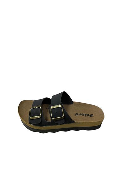Polero Slippers Summer Double Buckle Flat Thick Sole