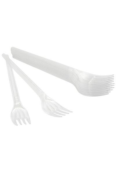 Roll-Up Plastic Transparent Fork 10Pcs