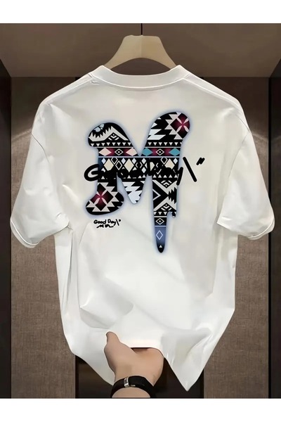 MANCY Unisex Dobar dan M Štampano Oversize kroj 100% pamuk T-shirt