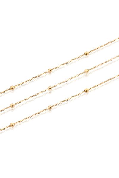 Hobimos 25 Meter Ball Detailed Stainless Plated Chain - Jewelry Chain