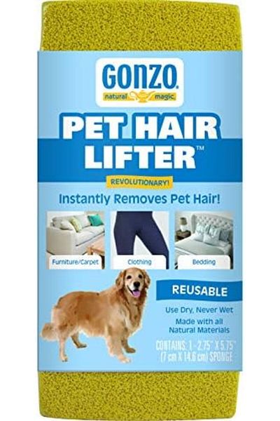 Gonzo Natural Magic Pet Hair Lifter - Remove Dog, Cat and Other Pet Hair from Furniture, Carpet, Bed