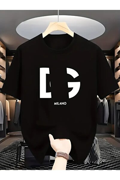 MANCY Tricou oversize unisex cu imprimeu Milano, 100% bumbac