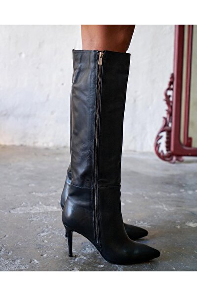 PELİN'İN AYAKKABILARI ROSSİ SİYAH DERİ ÇİZME