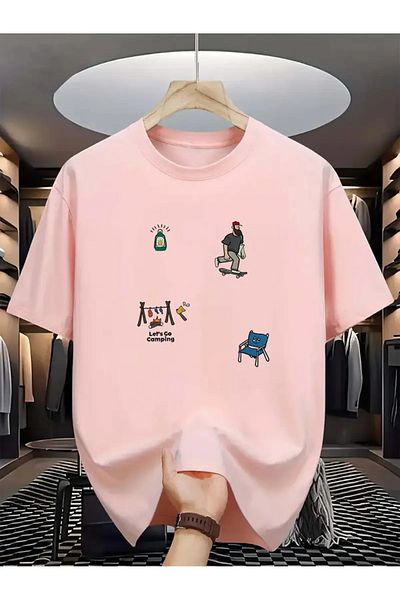 MANCY Unisex Large Size Minimal Printed Oversize 100% Cotton T-Shirt