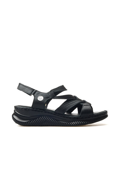 Mammamia Жіночі шкіряні сандалі на щодень 25y D25ys-2265 Z Чорні