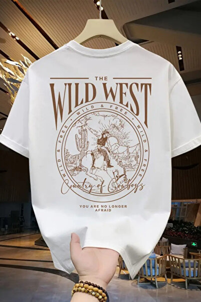 MANCY Μπλουζάκι Unisex The Wild West με στάμπα Oversize 100% βαμβάκι