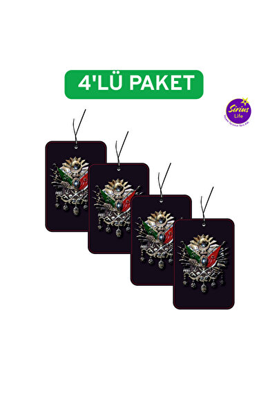 siriuslife 4'Lü Osmanlı Tuğralı Devlet Arması Tasarımlı Dekoratif Oto Araç Ar...