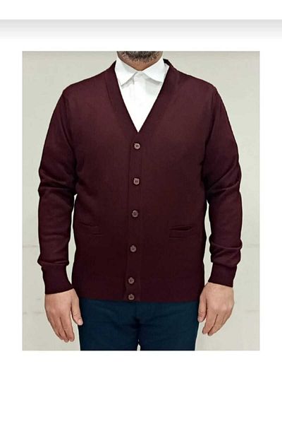 BAGİSTA BUTİK Men's Slim Wool Knitwear Buttoned Father Cardigan.