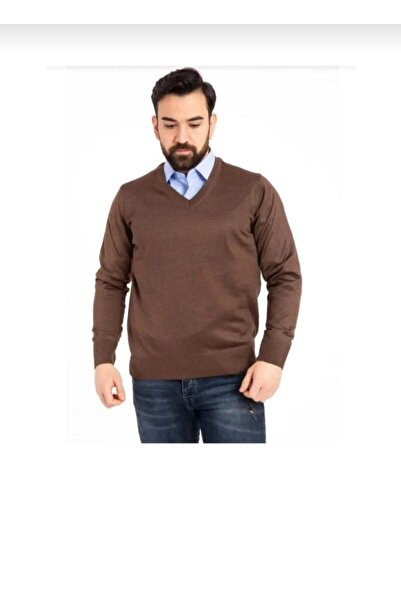 BAGİSTA BUTİK سترة تريكو صوفية رفيعة للرجال متماسكة ورقبة على شكل حرف V عادية...