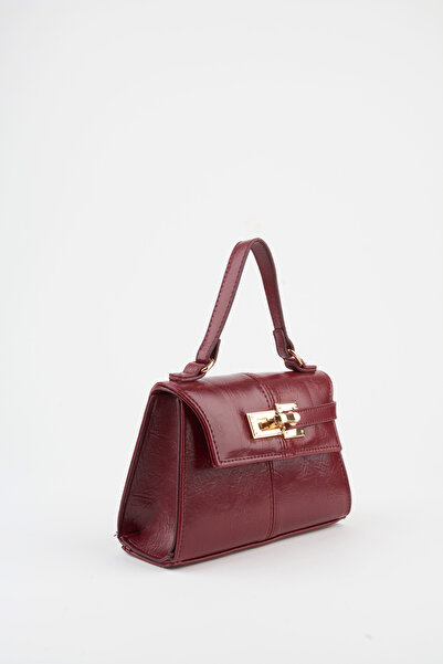 Vivaq Women's Narcissus Burgundy Design Lock Snap Closure Faux Leather Lined Handbag and Shoulder Bag