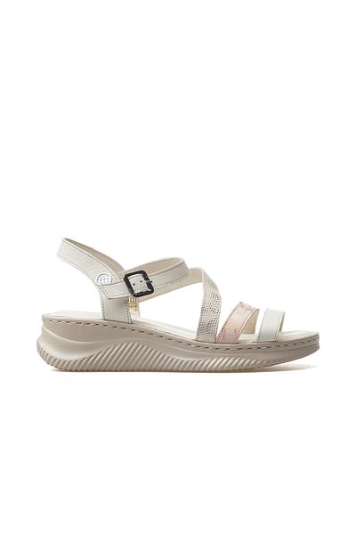 Mammamia Women's Genuine Leather Daily Sandals 25Y D25Ys-2365 Z Bone