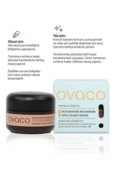 Ovaco Elixir Cream - 30ml Acne and Atopic Face Cream, Repairing and Moisturizing Care Balm
