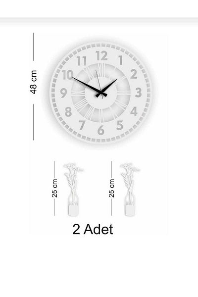mrchediyesepeti Wall Clock and Ornaments Very Stylish Gift Set of 3