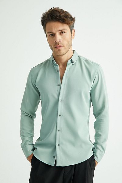 Redline Ανδρικό πουκάμισο - Flex Slim Fit, Μαλακός ιδρώτας, Εύκολο Σιδέρωμα, Αναπνεύσιμος
