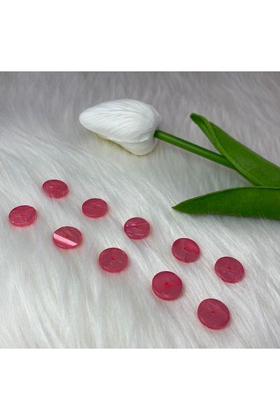 BRAVE TEKSTİL ÜRÜNLERİ Round Model 2 Holes Pink Color Button (20 Size) 13mm-20 Pieces