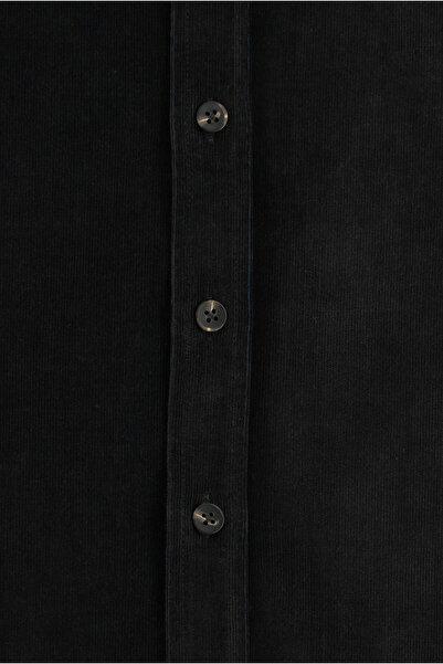 Kiğılı Μακρυμάνικο πουκάμισο με λεπτή εφαρμογή, βελούδινο βαμβακερό γιακά με κουμπιά