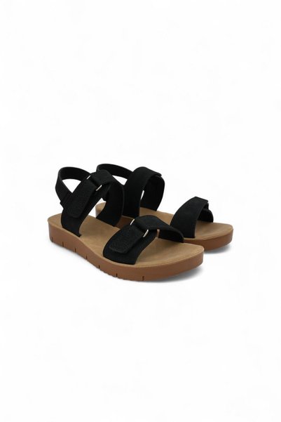 Qramed Orthopedix Comfortable Women's Velcro Sandals Qr25202 Black