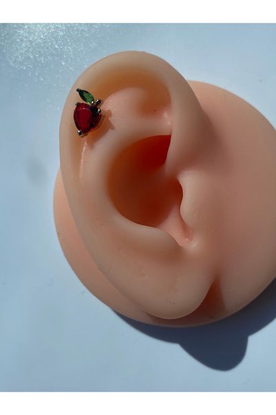 kurukafagift Steel Piercing Tragus Helix Flat Cartilage Apple Heart Model 8mm