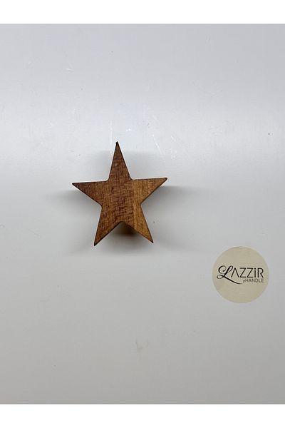 lazzir handle مقبض مجسم خشبي فردي (نجمة) - مقبض غرفة الأطفال الخشبي