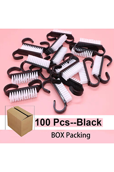 Choice 100pcs Black 100pcs Cleaning Nail Brush Tools Colorful Plastic Dust Cl...