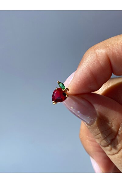 kurukafagift Çelik Piercing Tragus Helix Flat Kıkırdak Elma Kalp Model 8mm