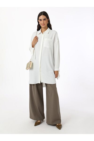 Refka White Refka - Tunic with Long Back and Tie Detail