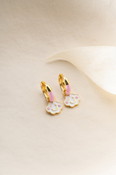 Silvano Jewelry 925 Ayar Gümüş Mineli Bulut Çocuk Küpesi