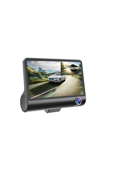 FOXMAG24 ® Triple Dash Cam, Full-HD, 3 Cameras - Front/Rear/Interior, 4 Inch Display