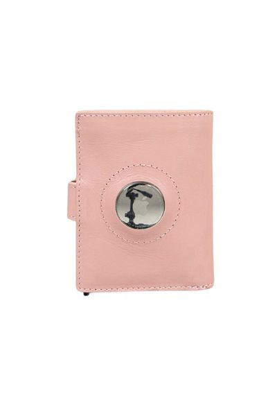 Angoravi Palertag Leather Wallet, Airtag Compatible Pink